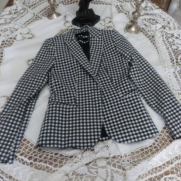 Sold Zara Gingham Checked Plaid blazer jacket - Picture 2 of 4